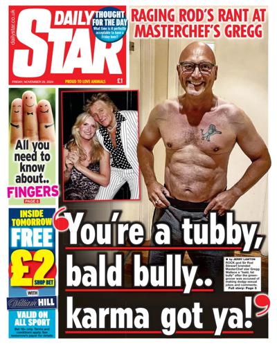 Daily Star Newspaper Front Page (UK) for 29 November 2024