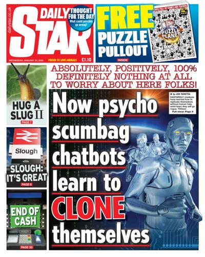 Daily Star Newspaper Front Page (UK) for 29 January 2025