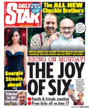 Daily Star (UK) Newspaper Front Page for 29 May 2020