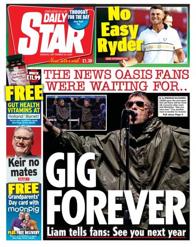Daily Star Newspaper Front Page (UK) for 29 September 2025