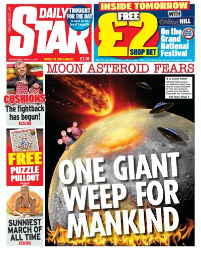 Daily Star Newspaper Front Page (UK) for 2 April 2025