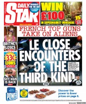 Daily Star (UK) Newspaper Front Page for 2 July 2021