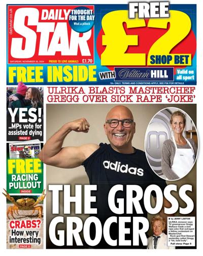 Daily Star Newspaper Front Page (UK) for 30 November 2024