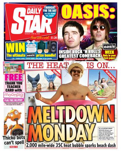 Daily Star Newspaper Front Page (UK) for 30 June 2025