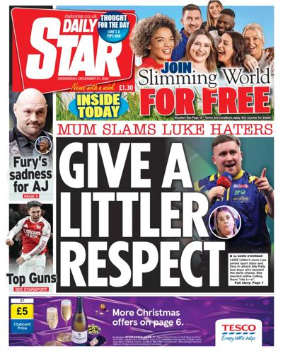 Daily Star Newspaper Front Page (UK) for 31 December 2025