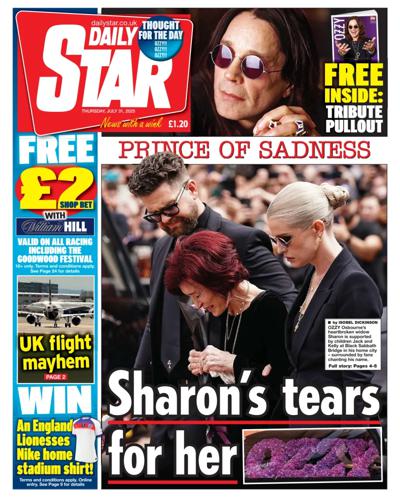 Daily Star Newspaper Front Page (UK) for 31 July 2025