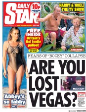 Daily Star (UK) Newspaper Front Page for 3 December 2018