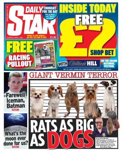 Daily Star Newspaper Front Page (UK) for 3 April 2025