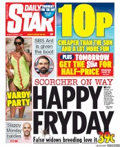 Daily Star (UK) Newspaper Front Page for 3 August 2020