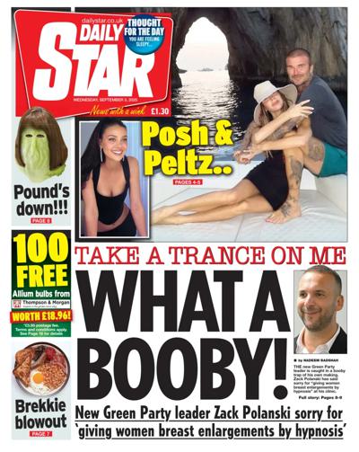 Daily Star Newspaper Front Page (UK) for 3 September 2025