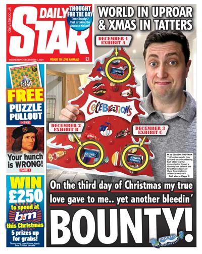 Daily Star Newspaper Front Page (UK) for 4 December 2024