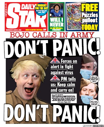 Daily Star Newspaper Front Page (UK) for 4 March 2020