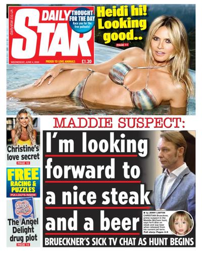 Daily Star Newspaper Front Page (UK) for 4 June 2025