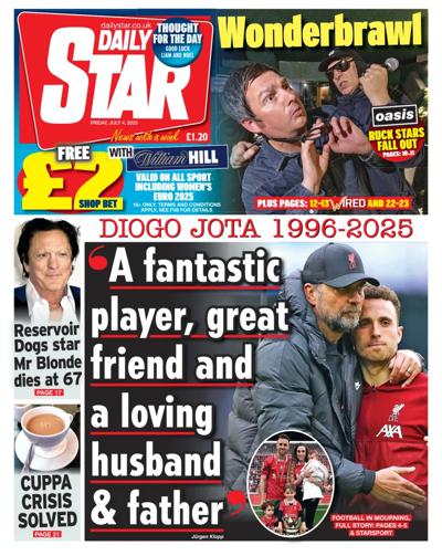 Daily Star Newspaper Front Page (UK) for 4 July 2025