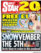 Daily Star (UK) Newspaper Front Page for 5 November 2016