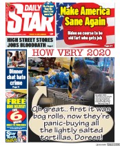 Daily Star (UK) Newspaper Front Page for 5 November 2020