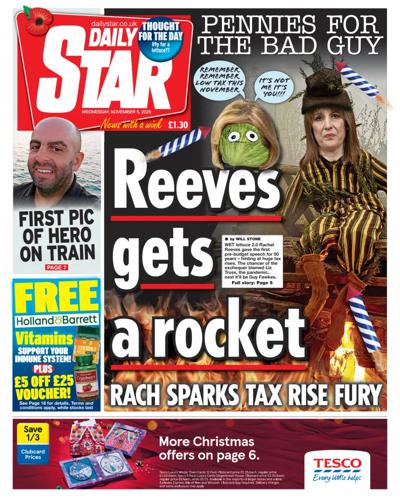 Daily Star Newspaper Front Page (UK) for 5 November 2025
