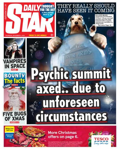 Daily Star Newspaper Front Page (UK) for 5 December 2024