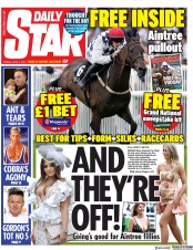 Daily Star (UK) Newspaper Front Page for 5 April 2019