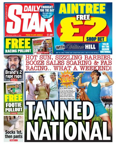 Daily Star Newspaper Front Page (UK) for 5 April 2025