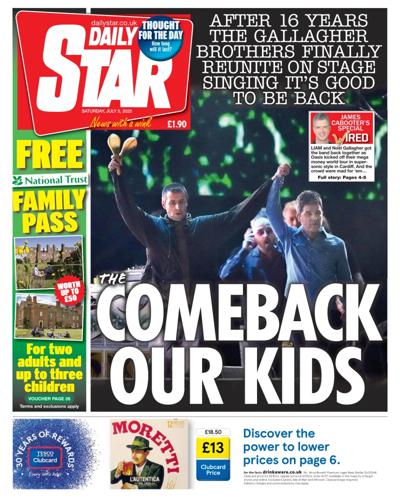 Daily Star Newspaper Front Page (UK) for 5 July 2025