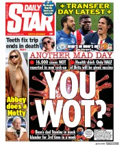 Daily Star (UK) Newspaper Front Page for 6 October 2020