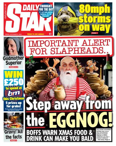 Daily Star Newspaper Front Page (UK) for 6 December 2024