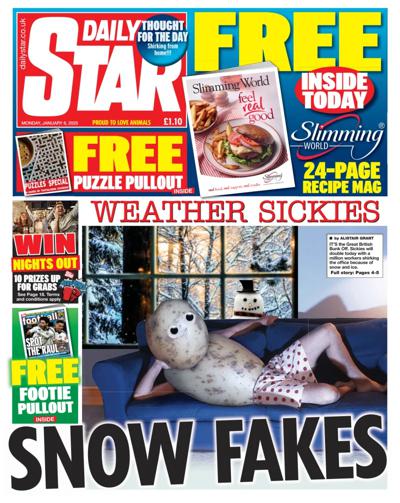 Daily Star Newspaper Front Page (UK) for 6 January 2025