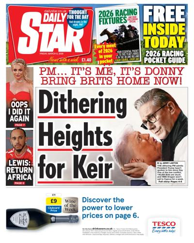 Daily Star Newspaper Front Page (UK) for 6 March 2026