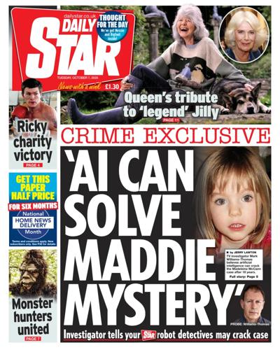 Daily Star Newspaper Front Page (UK) for 7 October 2025