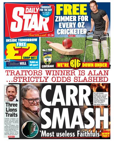 Daily Star Newspaper Front Page (UK) for 7 November 2025