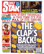 Daily Star (UK) Newspaper Front Page for 7 January 2021