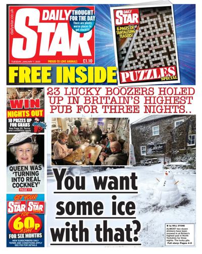 Daily Star Newspaper Front Page (UK) for 7 January 2025