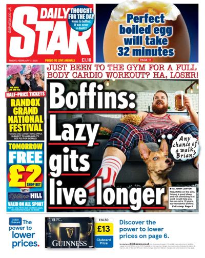 Daily Star Newspaper Front Page (UK) for 7 February 2025