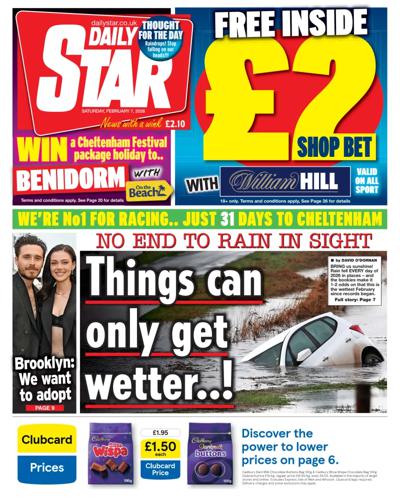 Daily Star Newspaper Front Page (UK) for 7 February 2026