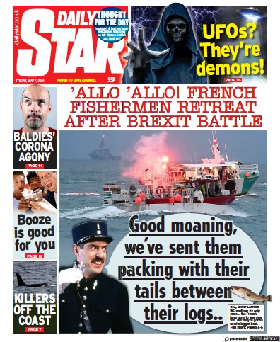 Daily Star Newspaper Front Page (UK) for 7 May 2021