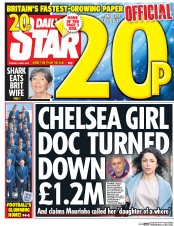 Daily Star (UK) Newspaper Front Page for 7 June 2016