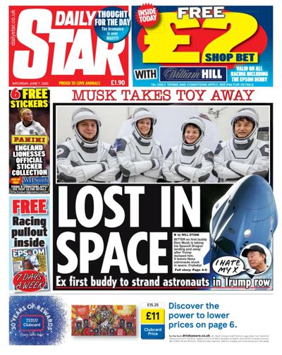 Daily Star Newspaper Front Page (UK) for 7 June 2025