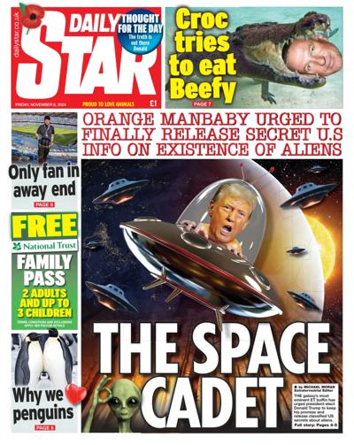 Daily Star Newspaper Front Page (UK) for 8 November 2024