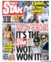 Daily Star (UK) Newspaper Front Page for 8 September 2020