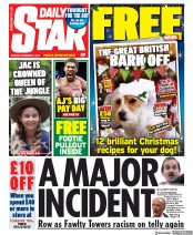 Daily Star (UK) Newspaper Front Page for 9 December 2019