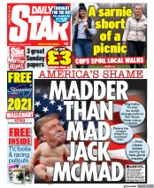 Daily Star (UK) Newspaper Front Page for 9 January 2021