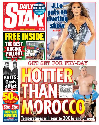 Daily Star Newspaper Front Page (UK) for 9 June 2025