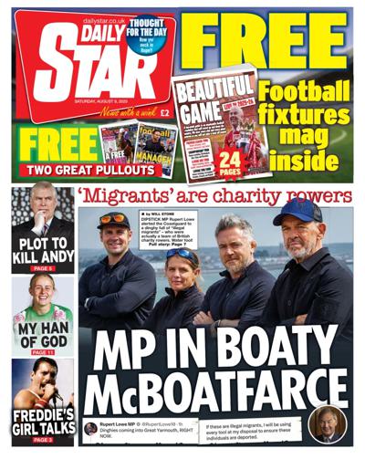 Daily Star Newspaper Front Page (UK) for 9 August 2025