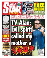 Daily Star Sunday front page for 16 February 2025