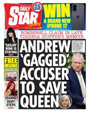 Daily Star Sunday front page for 19 October 2025