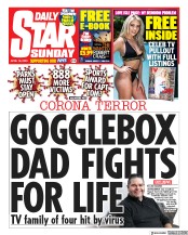 Daily Star Sunday (UK) Newspaper Front Page for 19 April 2020