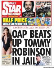 Daily Star Sunday (UK) Newspaper Front Page for 21 July 2019