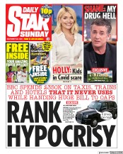 Daily Star Sunday (UK) Newspaper Front Page for 22 November 2020