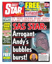 Daily Star Sunday front page for 22 February 2026
